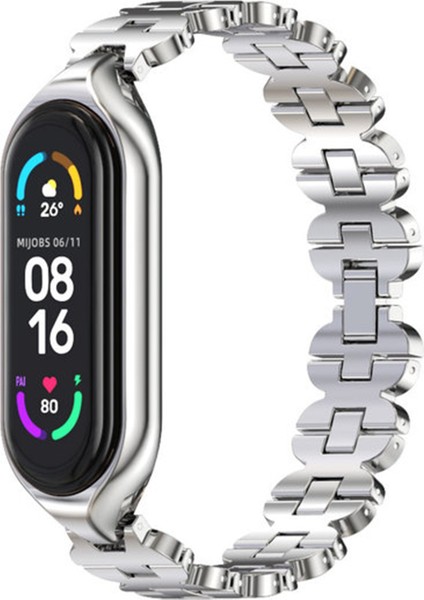 Xiaomi Mi Band 5/6 Gümüş Için Metal Izle Band (Yurt Dışından)