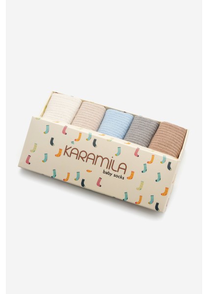 5'li Doğal Bambu Bebek Çorap Dikişsiz - Yenidoğan Çorap ( 6 Ay'dan Sonrası Kaydırmaz Silikon Taban) modelleri