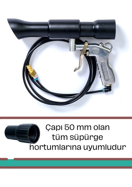 Havalı Detaylı Temizlik Tabancası - Sanayi Tipi Süpürge Havalı Vakum Tabancası