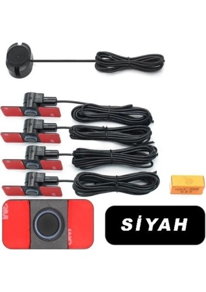 Park Sensörü Ses Ikazlı Lens Görünümlü Yeni Nesil Oem Tip Siyah Sensör