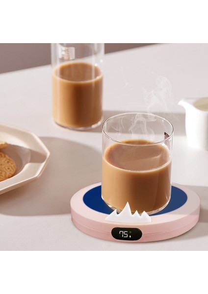 Taşınabilir USB Isıtma Fincan Sıcak 3 Dişli Kahve Kupa Isıtma Coaster Akıllı Termostatik Sıcak Ped Süt Çay Isıtma Pedi-Pembe (Yurt Dışından)