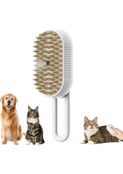 3'ü 1 Arada Pet Fırça Kedi Buhar Fırçası Tarak Köpek Fırçası Elektrikli Sprey Kedi Saç Fırçaları Masaj Pet Bakım Tüy Alma Tarakları (Yurt Dışından)