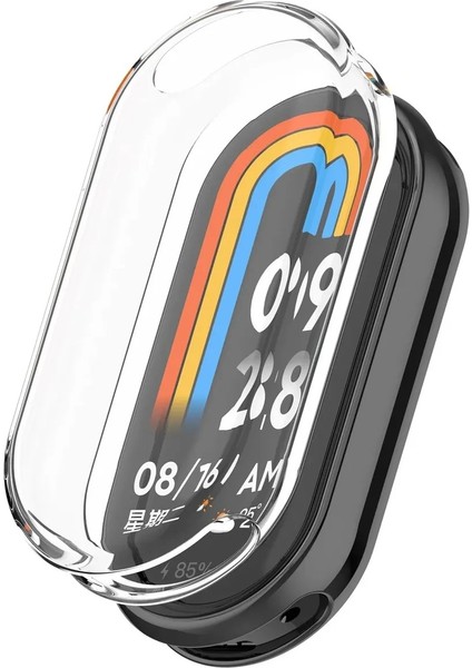 Xiaomi Smart Band 9 Mi Band 9 ile Uyumlu Kasa ve Ekran Koruyucu 360 Tam Koruma Silikon Kılıf