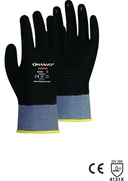 Hanvo Hanvo Full Kaplı Dotlu Köpük Nitril Eldiven