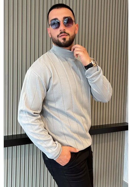 Erkek Yarım Balıkçı Triko Kazak