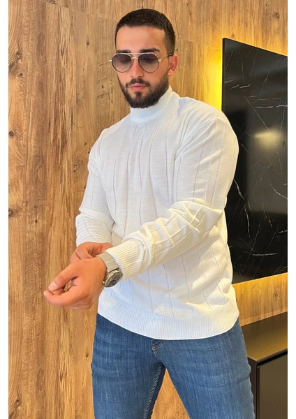 Erkek Yarım Balıkçı Triko Kazak