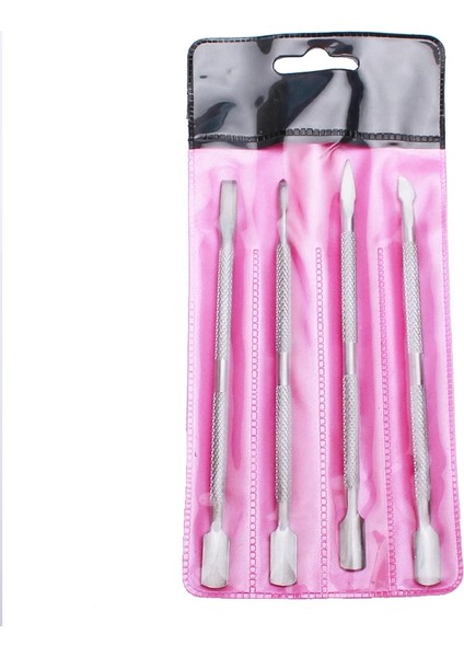 4 Adet/takım Çelik Çift Kafa Tırnak Tırnak Eti Itici Paslanmaz Tırnak Itme Sanat Ölü Cilt Sökücü Manikür Pedikür Tırnak Sanat Araçları indirimleri