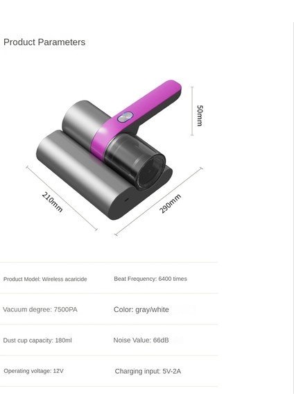 Ev Yatak Yorgan Uv Sterilizasyon Dezenfeksiyonu Için Kablosuz Akar Sökücü 7500PA El Toz Giderme Ölçer Vakum-Beyaz (Yurt Dışından) fırsatları
