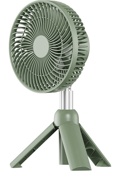 Taşınabilir Kamp Fanı Şarj Edilebilir Elektrikli Fan Otomatik Kafa Sallayarak Tavan LED Işık Tripod Standı Masaüstü Fan A (Yurt Dışından)
