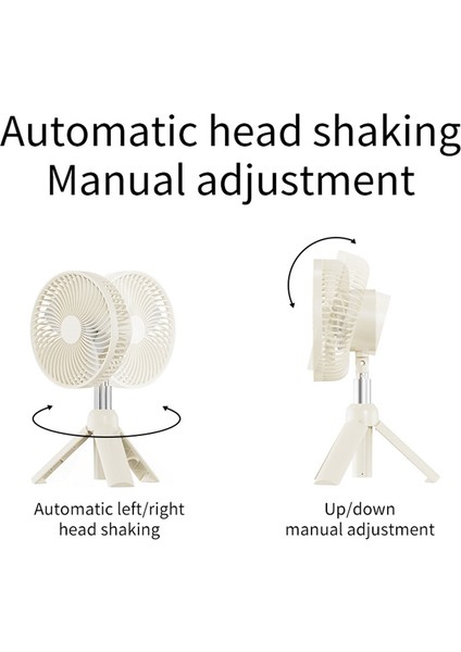 Taşınabilir Kamp Fanı Şarj Edilebilir Elektrikli Fan Otomatik Kafa Sallayarak Tavan LED Işık Tripod Standı Masaüstü Fan A (Yurt Dışından) indirimleri