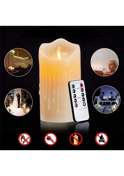 LED Mumlar, Titreşen Alevsiz Mumlar,şarj Edilebilir Mum,uzaktan Kumandalı Gerçek Balmumu Mumlar,12.5cm (Yurt Dışından)