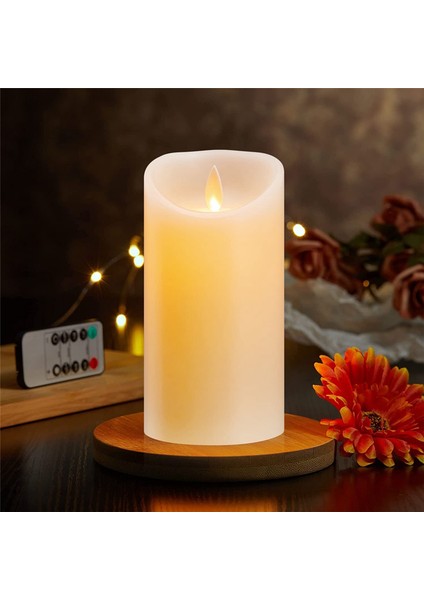 LED Mumlar, Titreşen Alevsiz Mumlar, Şarj Edilebilir Mum, Uzaktan Kumandalı Gerçek Balmumu Mumları, 12,5cm A (Yurt Dışından)