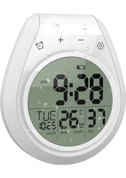 Dijital Duş Saati Su Geçirmez, Banyo Zamanlayıcı Saati, Dijital Mutfak Duvar Saati, LCD Ekran, 1224 Saat Formatı (Yurt Dışından)