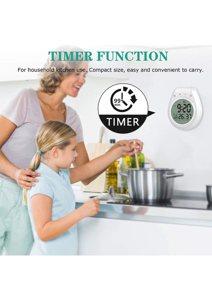 Dijital Duş Saati Su Geçirmez, Banyo Zamanlayıcı Saati, Dijital Mutfak Duvar Saati, LCD Ekran, 1224 Saat Formatı (Yurt Dışından) modelleri