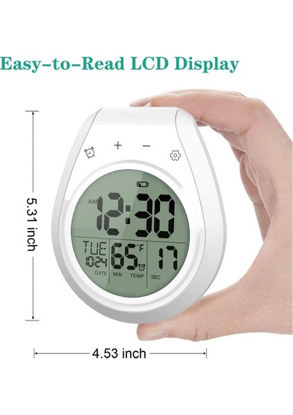 Dijital Duş Saati Su Geçirmez, Banyo Zamanlayıcı Saati, Dijital Mutfak Duvar Saati, LCD Ekran, 1224 Saat Formatı (Yurt Dışından) indirimleri