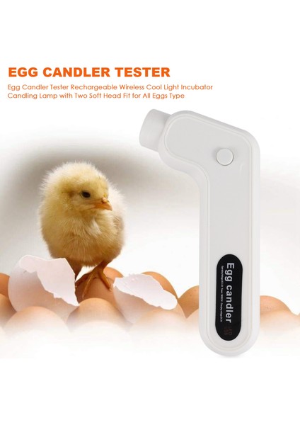 Yumurta Candler Test Cihazı Şarj Edilebilir Kablosuz Soğuk Işık Kuluçka Mumlama Lambası Iki Yumuşak Kafa ile Tüm Yumurtalar Için Uygun Tip (Yurt Dışından)