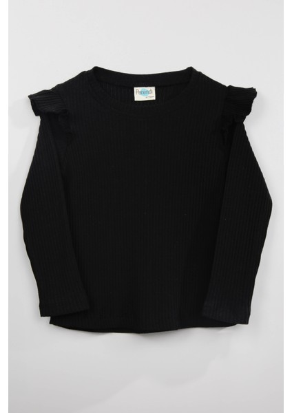 Fırfır Detaylı Pamuklu Üçlü Kız Çocuk Takımı Siyah fiyatları