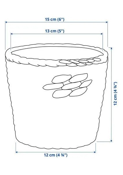 Sumuhome Rattan Hasır Saksı Su Sümbülü 12 cm