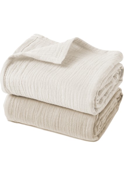 Çok Amaçlı Müslin Örtü & Battaniye 2'li Set %100 Pamuk Oeko-Teks Sertifikalı 80X80 cm