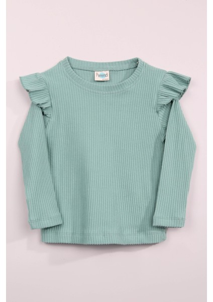 Fırfır Detaylı Pamuklu Üçlü Kız Çocuk Takımı Çağla fiyatları