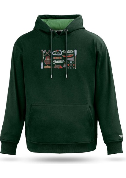 Outdoors Tasarım Kapşonlu Sweatshirt