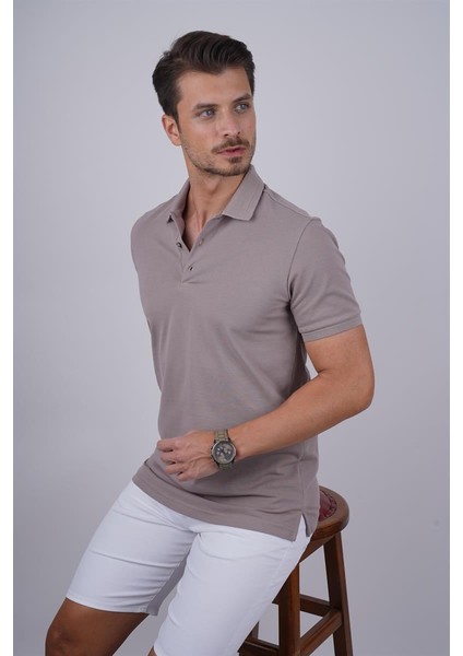 Vizon Yaka Desenli Erkek Polo Yaka Tişört modelleri