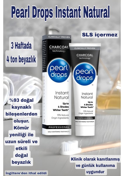 Instant Natural White Diş Macunu 2 x 75 ml