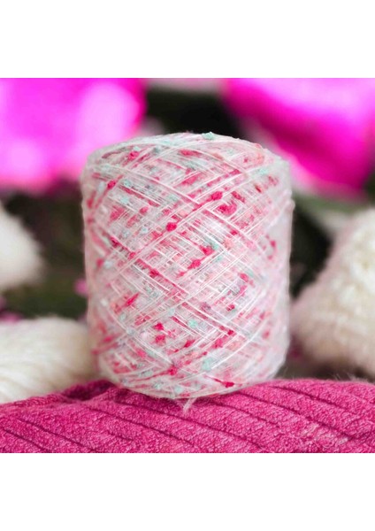 Kid Moher & Yün Akrilik & Ebruli Ponpon Karışımı Tasarim El Örgü Ipi 180 gr