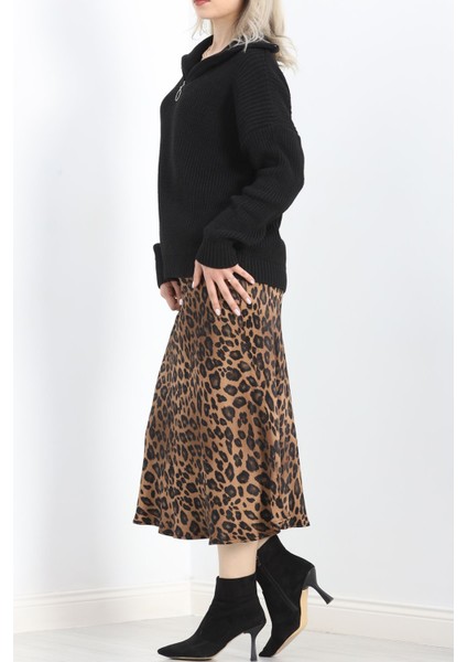 Fermuar Yaka Triko Bluz Siyah - 4047.1577. fiyatları