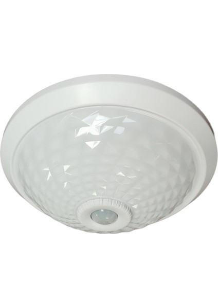 Luce Sensörlü Tavan Armatürü - 2 x E27 Duy - Beyaz Kasa - Pc Gövde - E2002-PT