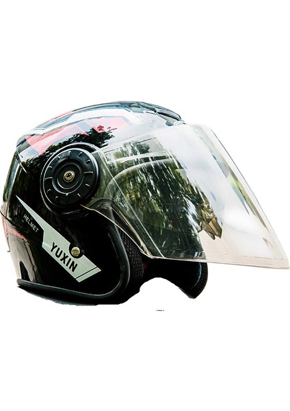 Çift Aynalı Elektrikli Motolet Kask Erkek Ve Kadın Evrensel Akü Araba Yarım Kask Güneş Koruyucu Kask Güneşlik Ilkbahar, Yaz, Sonbahar Ve Kış 57-60Cm (Yurt Dışından)