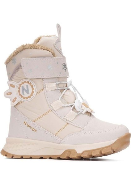 Suya Soğuğa Aşınmaya Dayanıklı, Kürklü, Ortopedik Taban Cırtlı Kar Botu -Bej