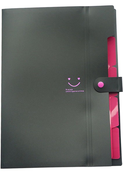 Siyah 5 Cepli Plastik Genişleyen Dosya Klasörü Toka Kapatma Kağıt Belge Düzenleyici (Yurt Dışından)