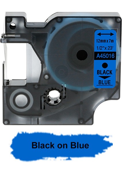 45016 Mavi Üzerine Siyah Stil 12 mm Dymo D1 Etiket Makinesi ile Uyumlu Bant mm - Türkçe (Yurt Dışından)