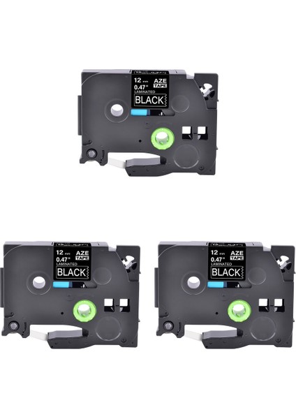Brother Pt TZ335 TZE335 Uyumlu 3'lü Paket Siyah Üzerine Beyaz Etiket Şeridi 0.47 (Yurt Dışından)