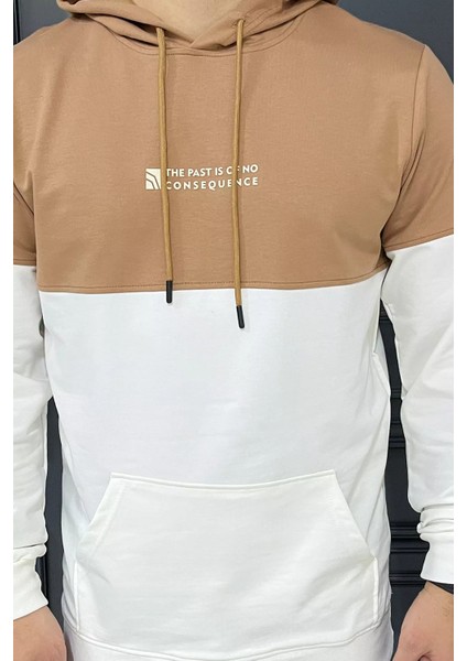 Erkek Kapüşonlu Baskılı Renk Granili Sweatshirt fırsatları