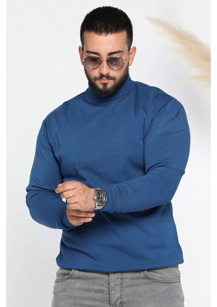 Erkek Yarım Balıkçı Yaka Triko Kazak P-00005055