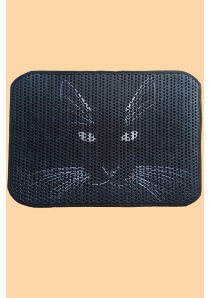 Desenli Renkli Elekli Kedi Tuvalet Önü Paspası 60 x 45 cm