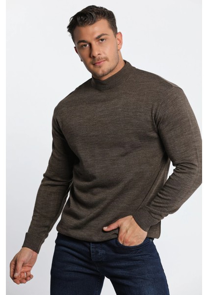 Erkek Yarım Balıkçı Yaka Triko Kazak