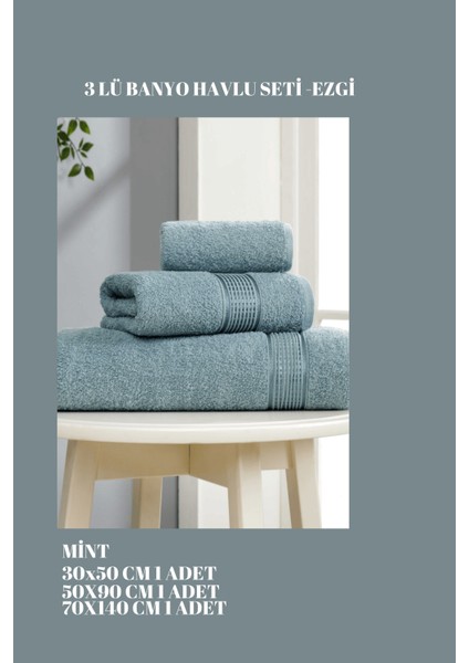 3 Parça Ekonomik Banyo Havlu Seti Pamuklu Ezgi fiyatları