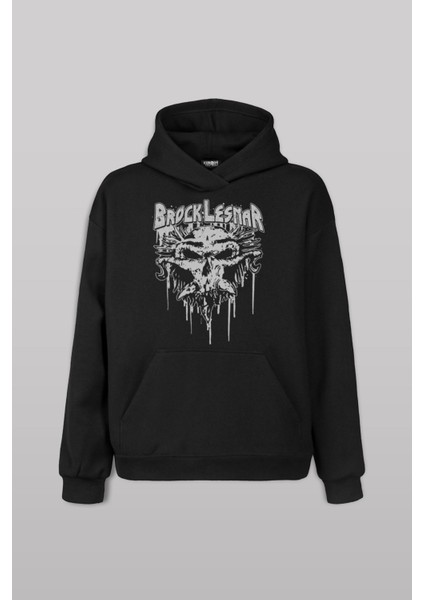 Siyah Sweat Brock Lesnar Wwe Ufc Amerikan Güreşi Spor Ön Baskılı Sweatshirt Kapüşonlu Hoodie