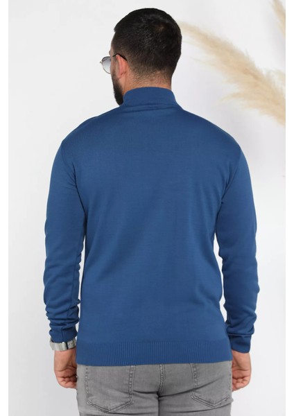 Erkek Yarım Balıkçı Yaka Triko Kazak P-00005055