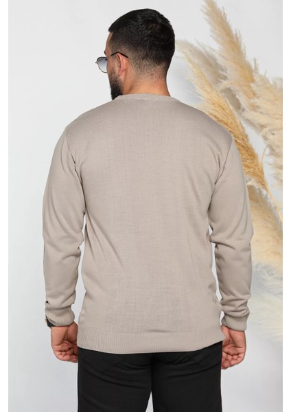 Erkek Bisiklet Yaka Desenli Triko Kazak fırsatları