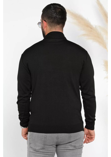 Erkek Yarım Balıkçı Yaka Triko Kazak