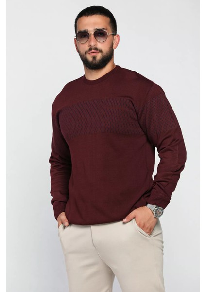 Erkek Bisiklet Yaka Desenli Triko Kazak fırsatları