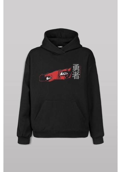 Anime Eyes Japanese Göz Japonca Urban Street Ön Baskılı Sweatshirt Unisex Kapüşonlu Hoodie