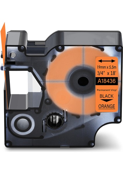 Dymo Rhino Için 1pk Siyah Üzeri Turuncu Vinil Etiket Bant (Yurt Dışından)