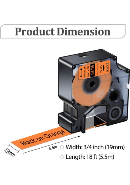 Dymo Rhino Için 1pk Siyah Üzeri Turuncu Vinil Etiket Bant (Yurt Dışından) fiyatları