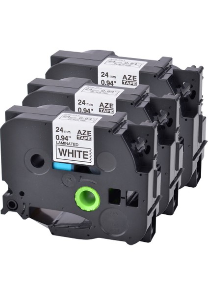 Brother Tz Tze P-Touch Uyumlu 3 Adet Siyah Beyaz Etiket Şeridi (Yurt Dışından)