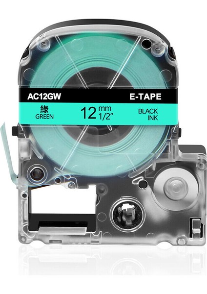 Yeşil 12MM Siyah Epson Lk Labelworks King Jim Teprapro K-Sun Labelshop Bant Etiket Uyumu (Yurt Dışından)